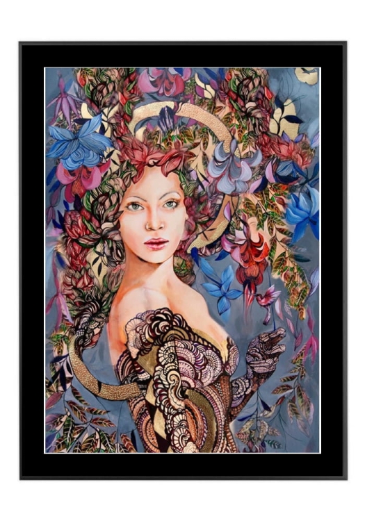 Siostra Tygrysicy Grey, 50x70 cm, czarne passe-partout 5 cm, rama czarna 60x80 cm.jpg