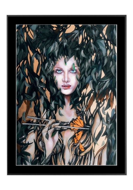 Szuwarnica i Monarcha II, 50x70 cm, czarne passe-partout 5 cm, rama czarna 60x80 cm.jpg