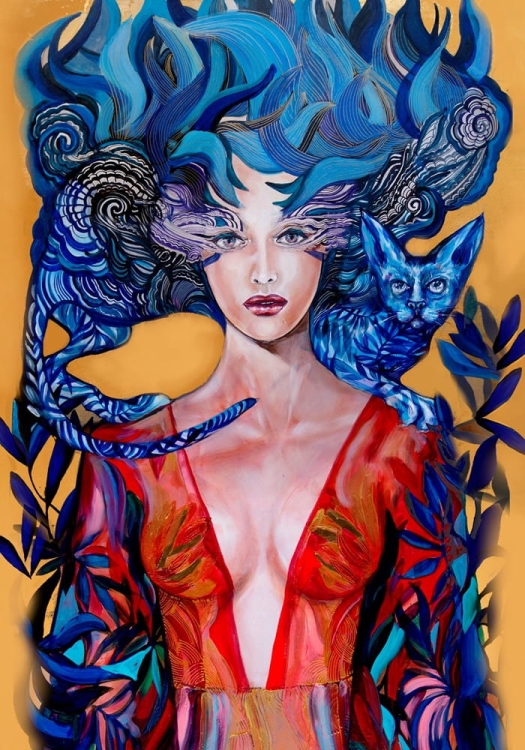 plakat Maggie Piu, Aoi Neko II, 70x100 cm.jpg