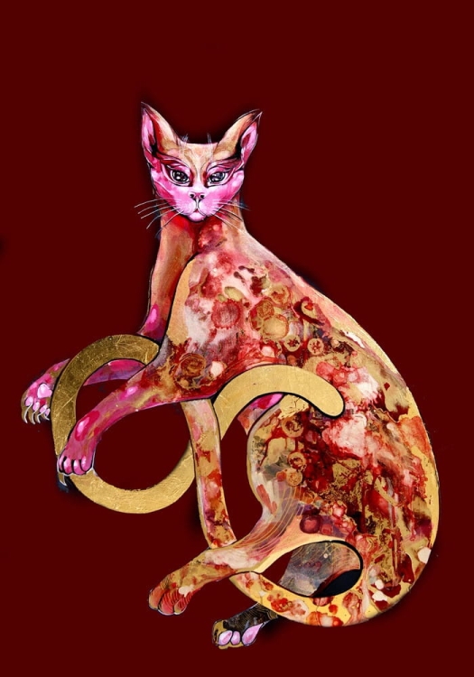 plakat Maggie Piu, Kizia w bordowym, 70x100 cm.jpg