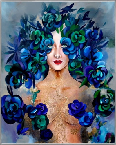 plakat Maggie Piu, Lady Hana, 40x50 cm, rama alu srebrna 41x51 cm.jpg