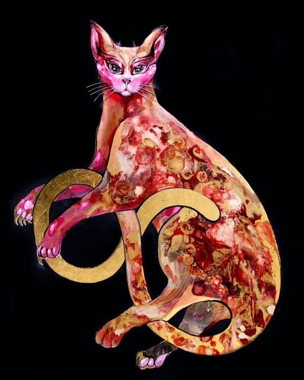 plakat Maggie Piu, Kizia na czarnym, 40x50 cm.jpg