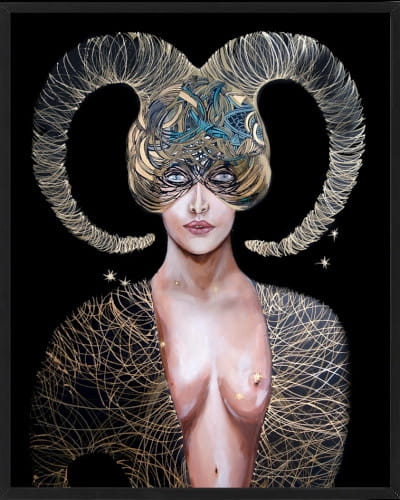 plakat Maggie Piu, Koziorożec, 40x50 cm, rama basic czarna 42x52 cm.jpg