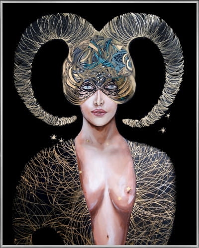 plakat Maggie Piu, Koziorożec, 40x50 cm, rama alu srebrna 41x51 cm.jpg