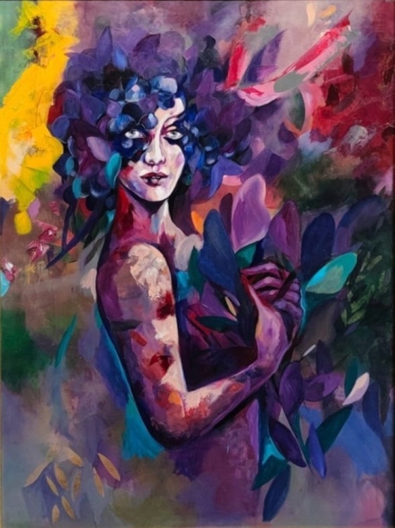 Madame Murasaki, 90x120 cm, akryl na płótnie, Maggie Piu, 2025..jpg