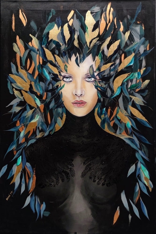 Szuwarnica Złota, 60x90 cm, technika mieszana, Maggie Piu, 2025.jpg
