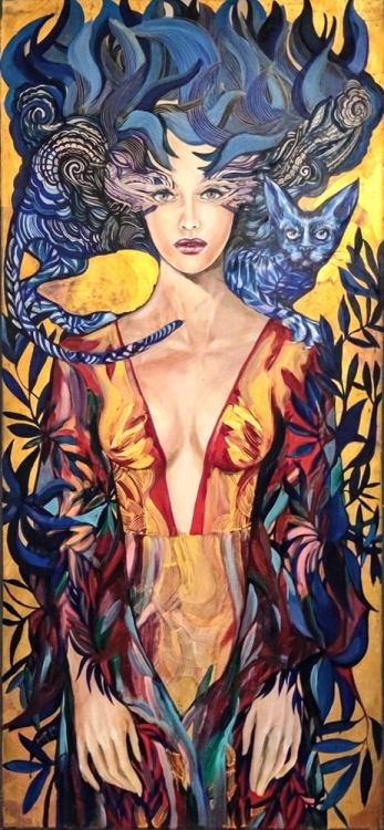 Aoi Neko, 70x150 cm, akryl na płótnie, Maggie Piu..jpg