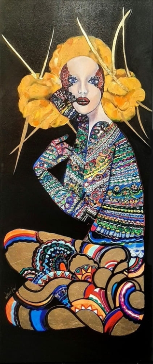 Orawska Geiko, 70x150 cm, giclee - technika mieszana, Maggie Piu.jpg