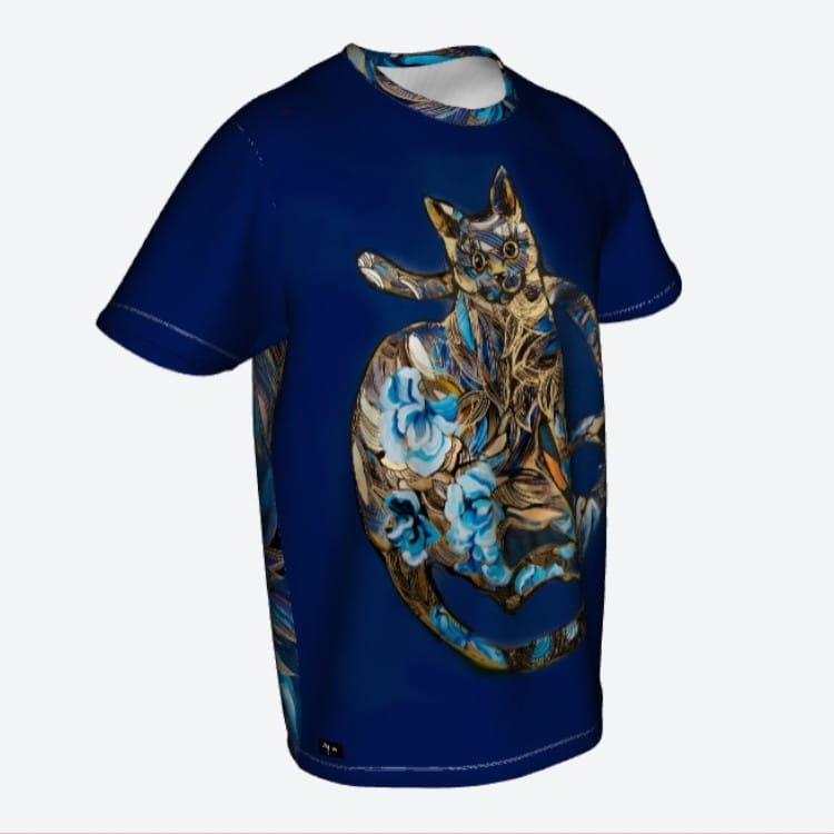 Koszulka uniwersalna GOLDIVA SZAFIRO & CAT full print - perspektywa 1.jpg