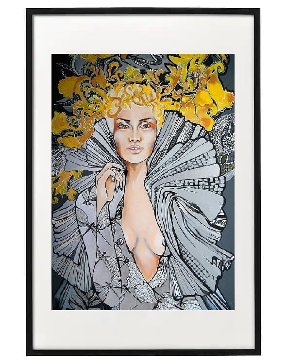 plakat maggiepiu Lady Ważka i Giani w ramie basic z passe-partout.JPG