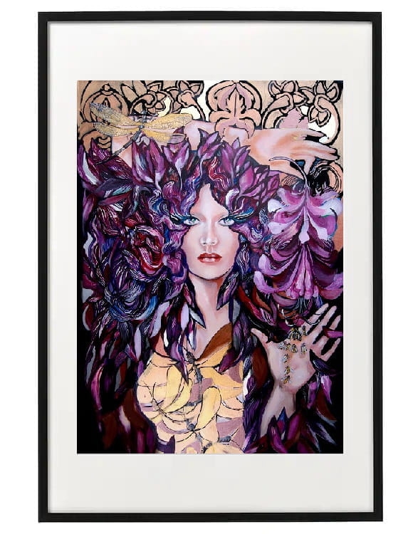 plakat maggiepiu Lady Tonbo w ramie basic z passe-partout.jpg