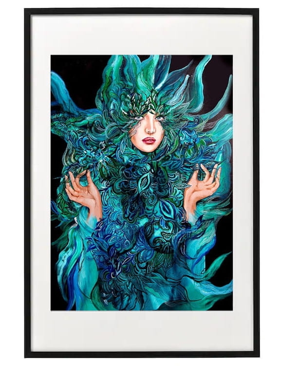 plakat maggiepiu Malachitowa Mayo w ramie basic 62x92 cm z passe-partout.jpg
