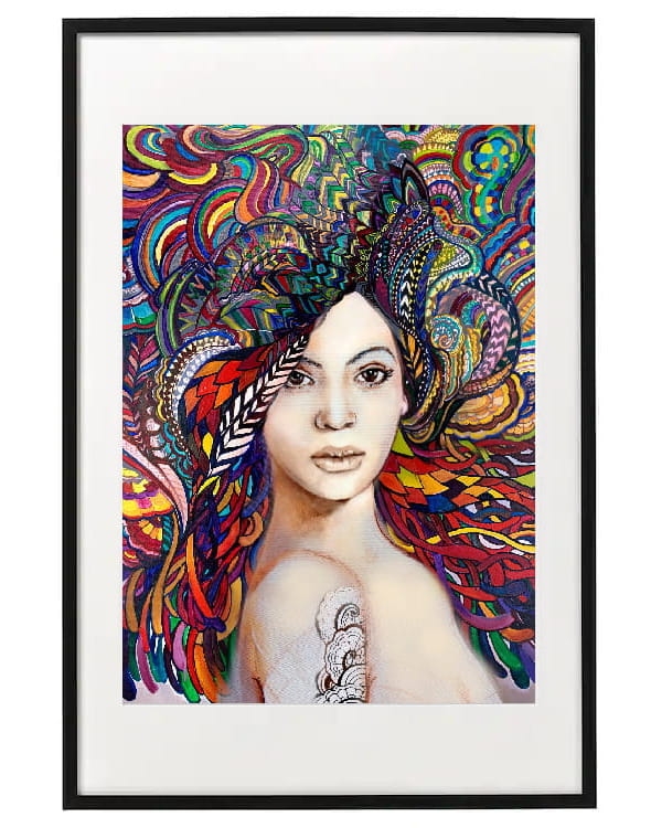 plakat maggiepiu Madame Butterfly Multicolor w ramie basic z passe-partout.jpg.jpg