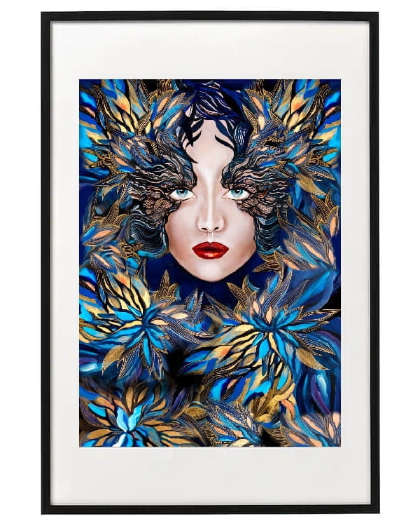 plakat maggiepiu Goldiva Szafiro III w ramie basic 62x92 cm z passe-partout.jpg