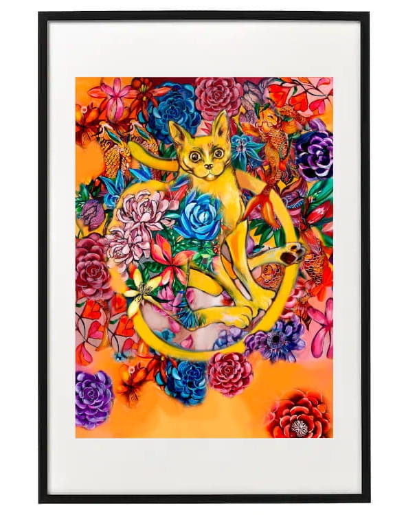 plakat maggiepiu Orange Cat w ramie basic z passe-partout.jpg