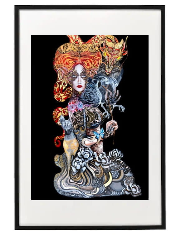 Geisha Karasu, w ramie basic 62x92, plakat 50x70 cm.jpg