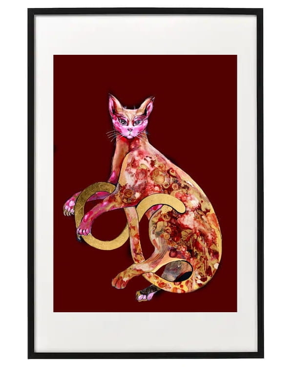 plakat maggiepiu Kizia w bordowym w ramie basic 62x92 cm z passe-partout.JPG