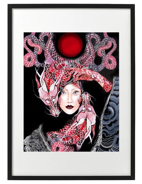 plakat Maggie Piu, Dwa Smoki, 40x50 cm, rama basic 52x72.jpg