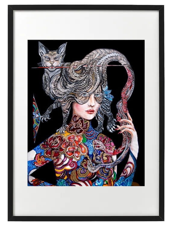 plakat Maggie Piu, Dwa węże walczą...ale głowa należy do kota, 40x50 cm, rama basic 52x72.jpg