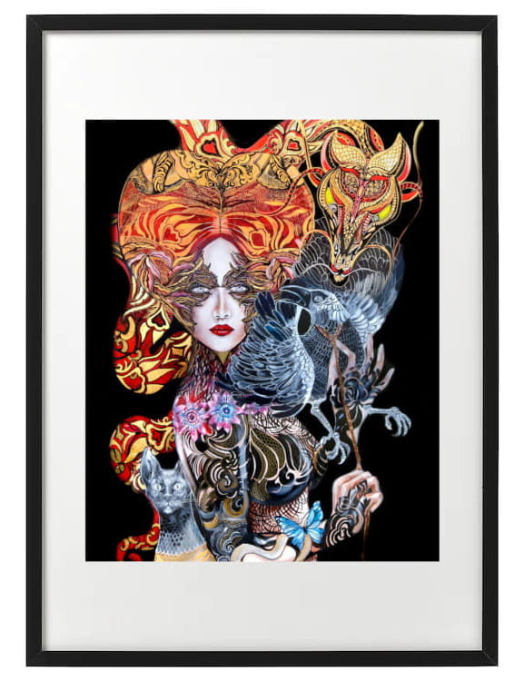 plakat Maggie Piu, Geisha Karasu, 40x50 cm, rama basic 52x72.jpg