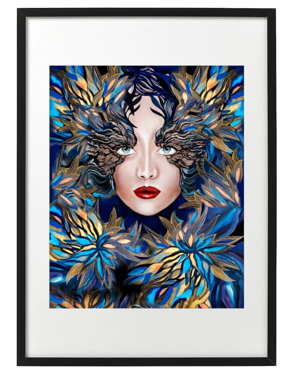 plakat Maggie Piu, Goldiva Szafiro III, 40x50 cm, rama basic 52x72.jpg