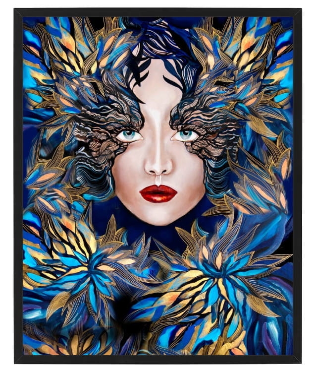plakat Maggie Piu, Goldiva Szafiro III, 40x50 cm, rama basic czarna 42x52 cm.jpg
