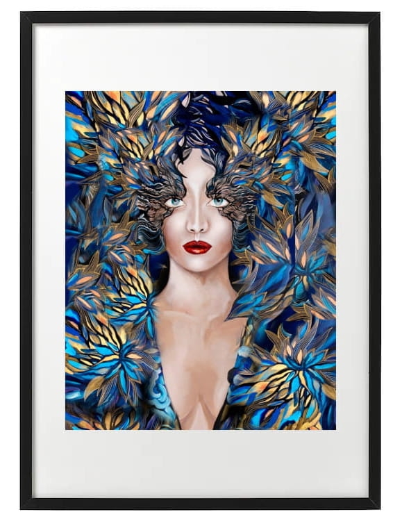 plakat Maggie Piu, Goldiva Szafiro IV, 40x50 cm, rama basic 52x72.jpg