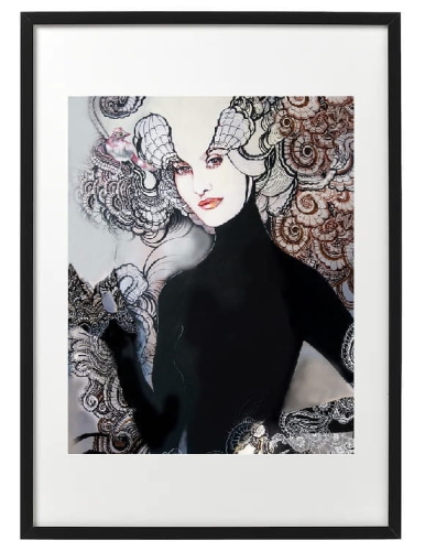 plakat Maggie Piu, Lady Black, 40x50 cm, rama basic 52x72.jpg