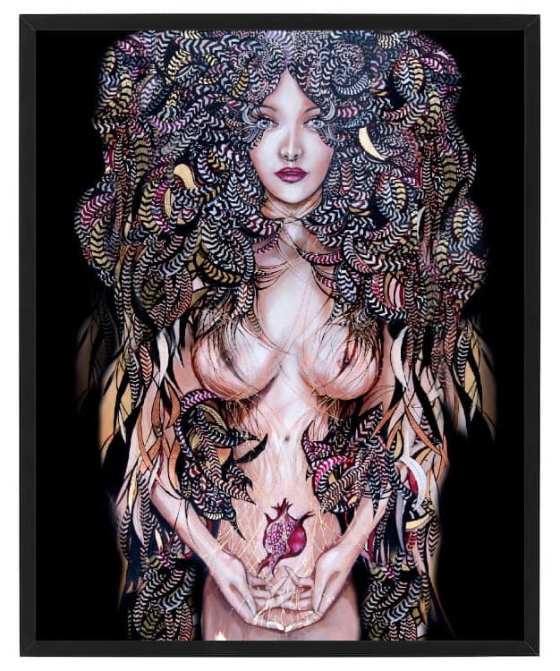plakat Maggie Piu, Lady Mida Black, 40x50 cm, rama basic czarna 42x52 cm.jpg