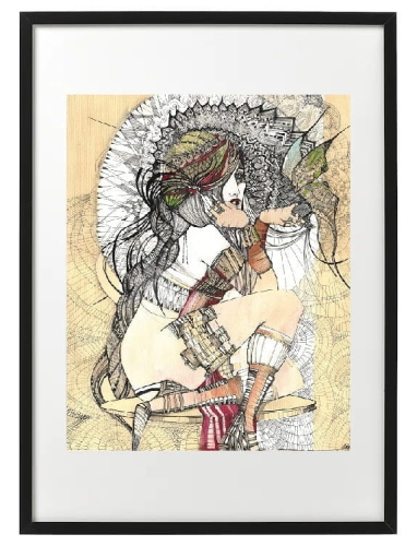 plakat Maggie Piu, Madame Butterfly rysunek, 40x50 cm, rama basic 52x72.jpg