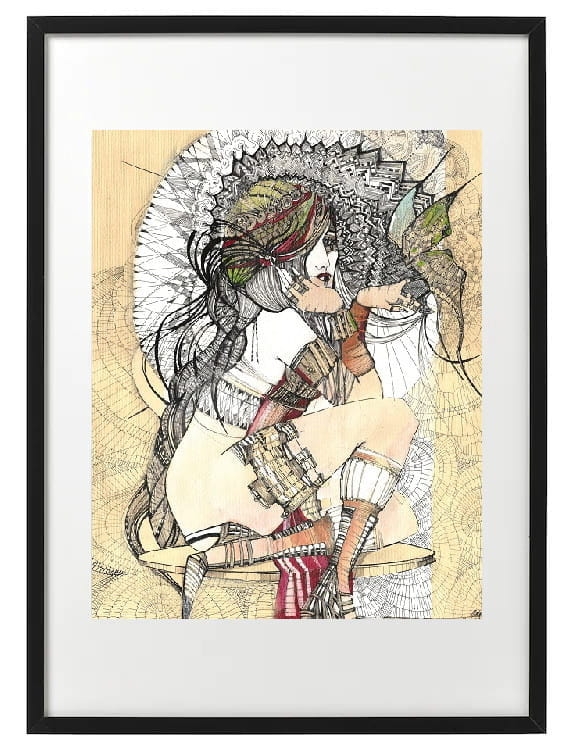 plakat Maggie Piu, Madame Butterfly rysunek, 40x50 cm, rama basic 52x72.jpg