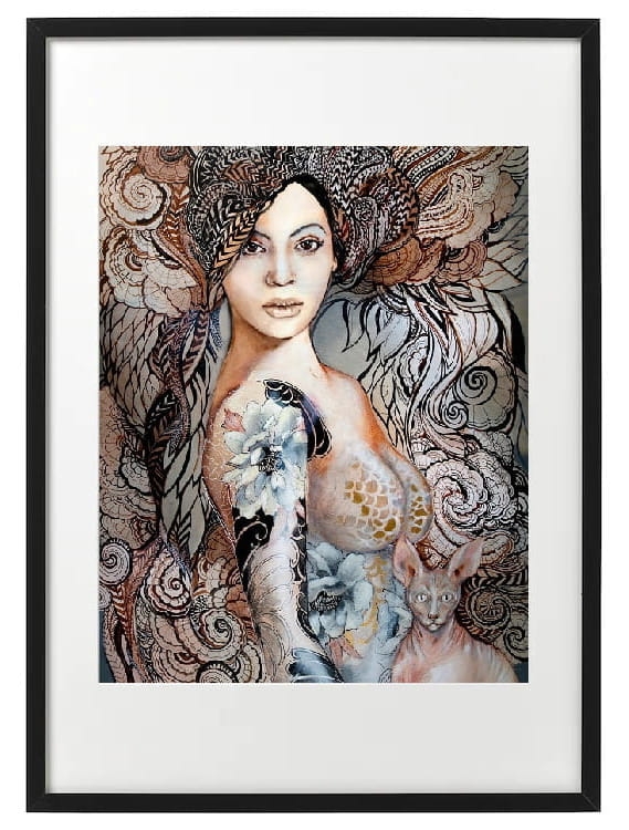 plakat Maggie Piu, Madame Butterfly Freewolna, 40x50 cm, rama basic 52x72.jpg