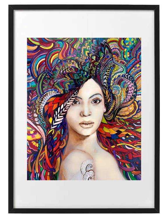 plakat Maggie Piu, Madame Butterfly Multicolor, 40x50 cm, rama basic 52x72.jpg