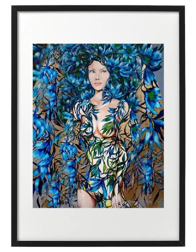 plakat Maggie Piu, Niebieska, 40x50 cm, rama basic 52x72.jpg