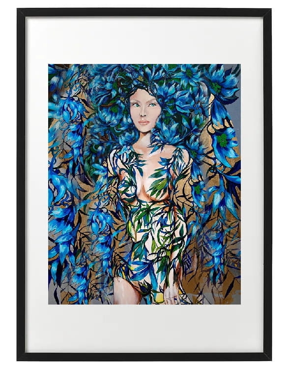 plakat Maggie Piu, Niebieska, 40x50 cm, rama basic 52x72.jpg