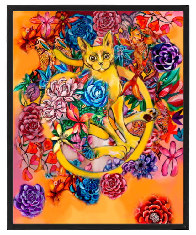 plakat Maggie Piu, Orange Cat, 40x50 cm, rama basic czarna 42x52 cm.jpg