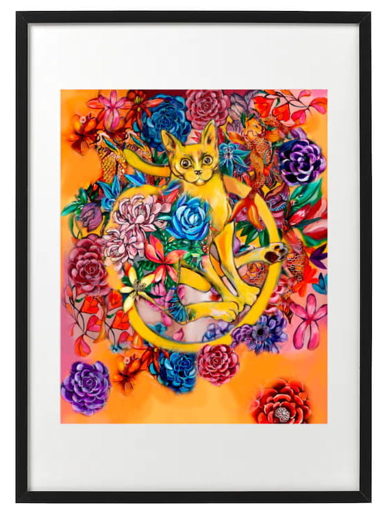 plakat Maggie Piu, Orange Cat, 40x50 cm, rama basic 52x72.jpg