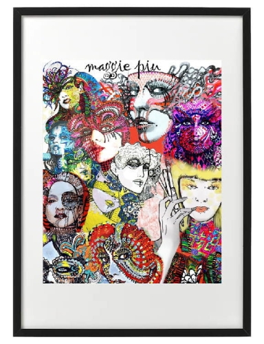 plakat Maggie Piu, Spiritus Celebritus Collage, 40x50 cm, rama basic 52x72.jpg