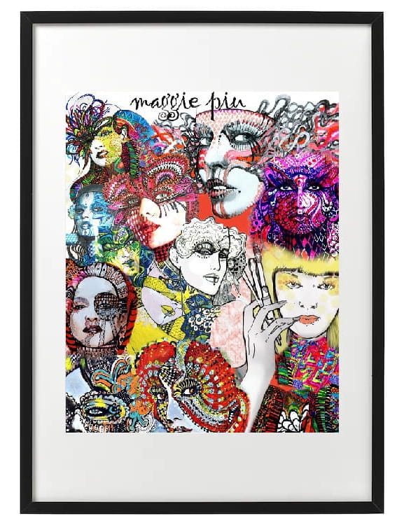 plakat Maggie Piu, Spiritus Celebritus Collage, 40x50 cm, rama basic 52x72.jpg
