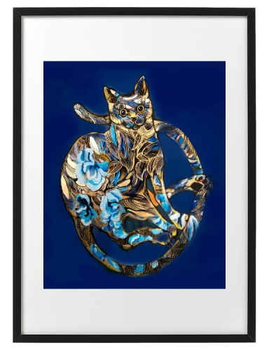 plakat Maggie Piu, Szafiro Cat, 40x50 cm, rama basic 52x72.jpg