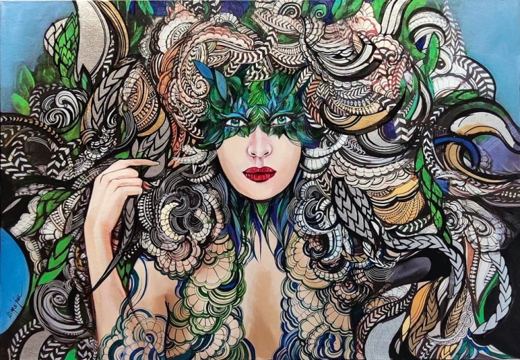 Freya, 100x70 cm, technika mieszana, Maggie Piu.jpg