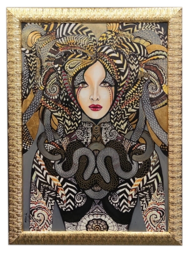 Toredo, 70x100 cm, technika mieszana, Maggie Piu, rama złota.jpg