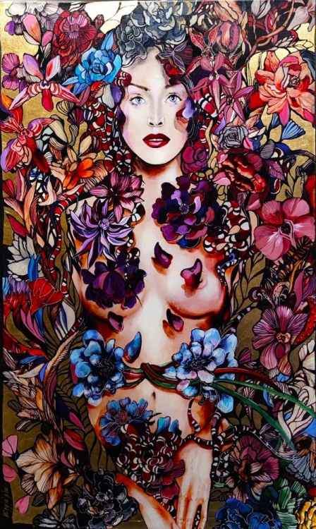 Snejki Gucia Gold, 60x100 cm, technika mieszana, Maggie Piu.jpg