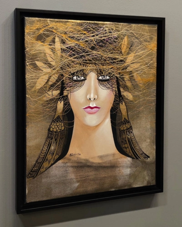 Żona Priama, 40x50 cm, akryl na płótnie, Maggie Piu, rama american box, left perspective.jpg