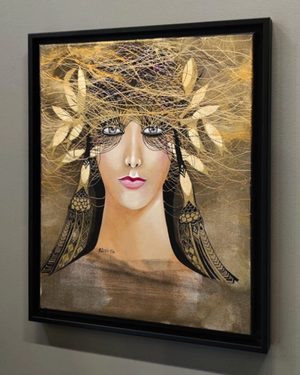 Żona Priama, 40x50 cm, akryl na płótnie, Maggie Piu, rama american box, right perspective.jpg