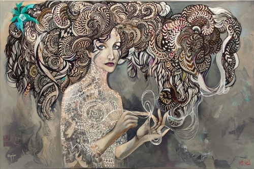 Wszystko albo nić, 120x80 cm, akryl na płótnie, Maggie Piu, 2026.jpg