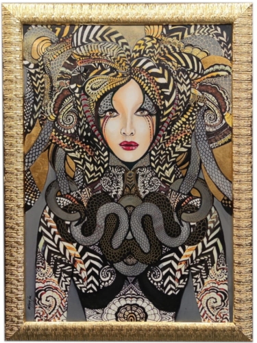 Toredo, 70x100 cm, technika mieszana, Maggie Piu, rama złota.jpg