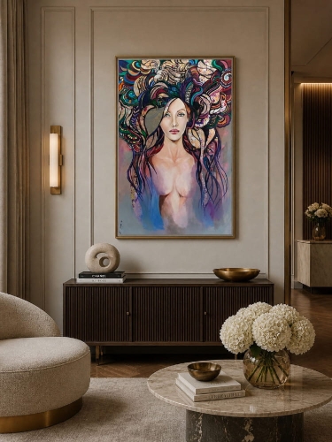 obraz Maggie Piu Neurosirena, 60x90 cm, akryl na płótnie - we wnętrzu - 1.jpg