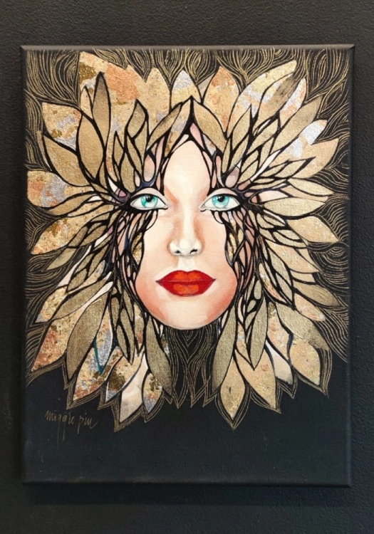 Minipiu XX - Obraz 30×40 cm, Akryl na Płótnie - Maggie Piu, black wall.jpg