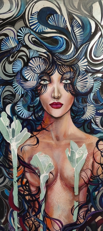 Dyskordia, 90x120 cm, akryl na płótnie, cykl horror vacui - detal 1.jpg